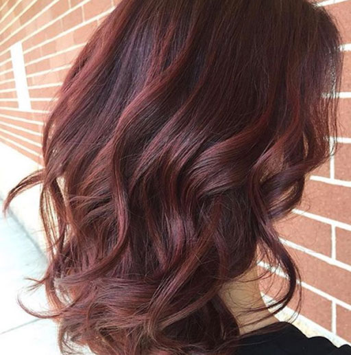 Nhuộm tóc balayage màu chocolate đỏ