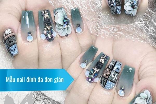 3 mẫu nail đính đá đẹp đơn giản cho nàng chơi lễ Tết 2021 Shaly Nails