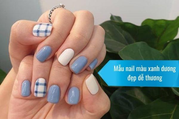 50 mẫu nail màu xanh dương nhạt đẹp và trendy nhất  Đẹp365