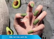 Móng tay mẫu nail màu xanh rêu